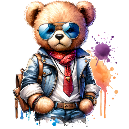 Sticker Teddy Fred mit Tasche