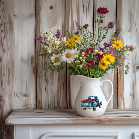 Sticker Truck mit roten Rosen