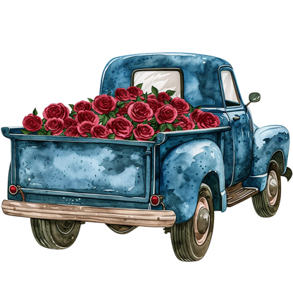 Sticker Truck mit roten Rosen