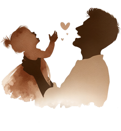 Sticker Vater mit Tochter BOHO