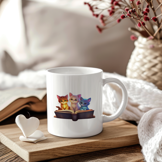 Sticker Kitten Buch lesend